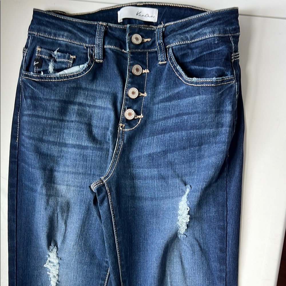KanCan High Rise Blue Distressed Jeans
